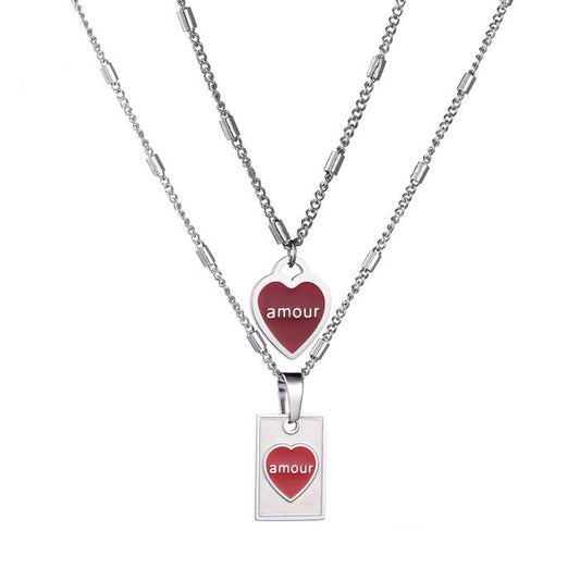 Amour Heart Ketting – Goud & Zilver