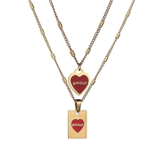 Amour Heart Ketting – Goud & Zilver